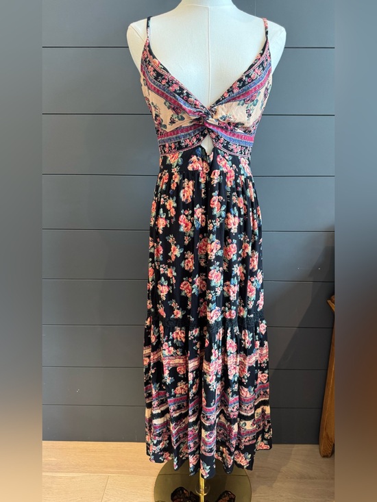 Angie Dresses & Skirts - Angie Black Romantic Boho Prairie Western Dress with Pink Floral Print Summer